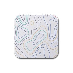 Abstract Colorful Topographic Map Design Vector Rubber Square Coaster (4 Pack)  by Amaryn4rt