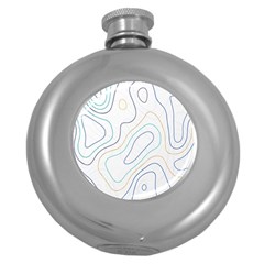 Abstract Colorful Topographic Map Design Vector Round Hip Flask (5 Oz) by Amaryn4rt