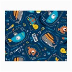 Seamless Pattern Vector Submarine With Sea Animals Cartoon Small Glasses Cloth Front