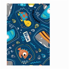 Seamless Pattern Vector Submarine With Sea Animals Cartoon Small Garden Flag (two Sides) by Amaryn4rt