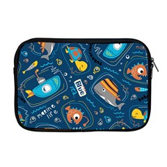 Seamless Pattern Vector Submarine With Sea Animals Cartoon Apple Macbook Pro 17  Zipper Case by Amaryn4rt