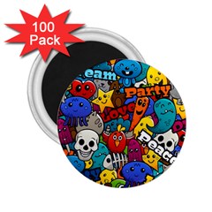 Graffiti Characters Seamless Pattern 2 25  Magnets (100 Pack)  by Amaryn4rt