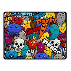 Graffiti Characters Seamless Pattern Fleece Blanket (small) by Amaryn4rt