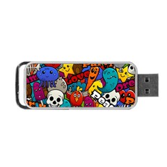 Graffiti Characters Seamless Pattern Portable Usb Flash (one Side) by Amaryn4rt