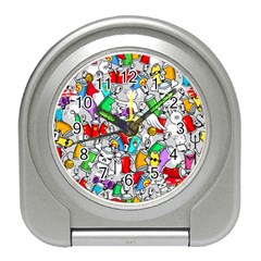 Graffit Characters Seamless Pattern Art Travel Alarm Clock by Amaryn4rt