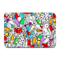 Graffit Characters Seamless Pattern Art Plate Mats by Amaryn4rt