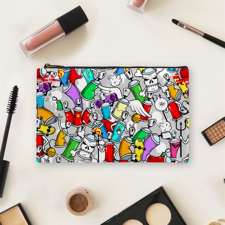 Graffit Characters Seamless Pattern Art Cosmetic Bag (Medium)