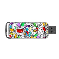 Graffit Characters Seamless Pattern Art Portable Usb Flash (one Side) by Amaryn4rt