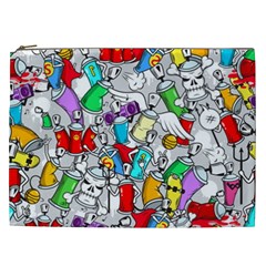 Graffit Characters Seamless Pattern Art Cosmetic Bag (xxl) by Amaryn4rt