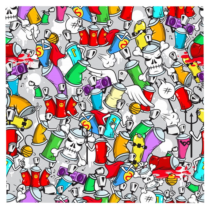 Graffit Characters Seamless Pattern Art Wooden Puzzle Square