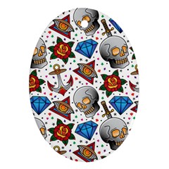 Full Color Flash Tattoo Patterns Oval Ornament (two Sides) by Amaryn4rt