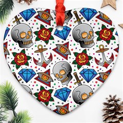 Full Color Flash Tattoo Patterns Heart Ornament (two Sides) by Amaryn4rt