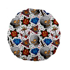 Full Color Flash Tattoo Patterns Standard 15  Premium Round Cushions by Amaryn4rt