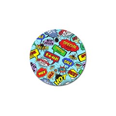 Comic Bubbles Seamless Pattern Golf Ball Marker (10 Pack) by Amaryn4rt