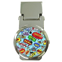 Comic Bubbles Seamless Pattern Money Clip Watches by Amaryn4rt