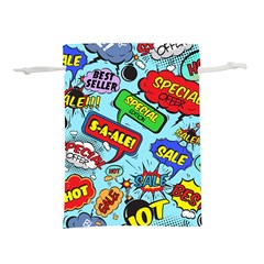 Comic Bubbles Seamless Pattern Lightweight Drawstring Pouch (s) by Amaryn4rt