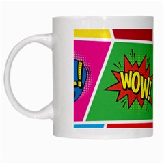 Pop Art Comic Vector Speech Cartoon Bubbles Popart Style With Humor Text Boom Bang Bubbling Expressi White Mugs by Amaryn4rt