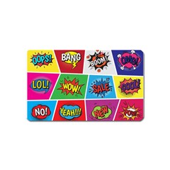 Pop Art Comic Vector Speech Cartoon Bubbles Popart Style With Humor Text Boom Bang Bubbling Expressi Magnet (name Card) by Amaryn4rt