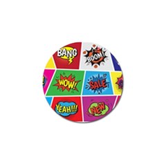 Pop Art Comic Vector Speech Cartoon Bubbles Popart Style With Humor Text Boom Bang Bubbling Expressi Golf Ball Marker (4 Pack) by Amaryn4rt