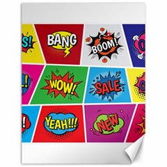 Pop Art Comic Vector Speech Cartoon Bubbles Popart Style With Humor Text Boom Bang Bubbling Expressi Canvas 12  X 16  by Amaryn4rt