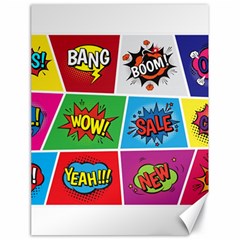 Pop Art Comic Vector Speech Cartoon Bubbles Popart Style With Humor Text Boom Bang Bubbling Expressi Canvas 18  X 24  by Amaryn4rt