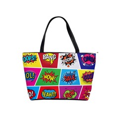 Pop Art Comic Vector Speech Cartoon Bubbles Popart Style With Humor Text Boom Bang Bubbling Expressi Classic Shoulder Handbag by Amaryn4rt