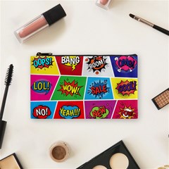 Pop Art Comic Vector Speech Cartoon Bubbles Popart Style With Humor Text Boom Bang Bubbling Expressi Cosmetic Bag (small) by Amaryn4rt