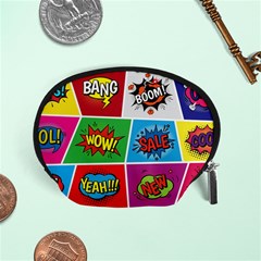 Pop Art Comic Vector Speech Cartoon Bubbles Popart Style With Humor Text Boom Bang Bubbling Expressi Accessory Pouch (small) by Amaryn4rt