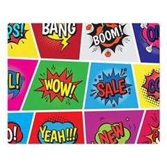 Pop Art Comic Vector Speech Cartoon Bubbles Popart Style With Humor Text Boom Bang Bubbling Expressi Double Sided Flano Blanket (large)  by Amaryn4rt