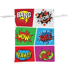 Pop Art Comic Vector Speech Cartoon Bubbles Popart Style With Humor Text Boom Bang Bubbling Expressi  Lightweight Drawstring Pouch (xl) by Amaryn4rt