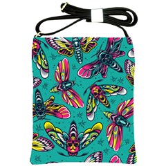 Vintage Colorful Insects Seamless Pattern Shoulder Sling Bag by Amaryn4rt