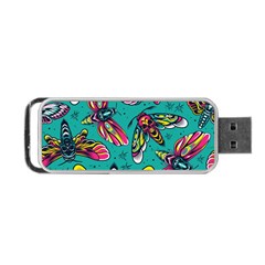 Vintage Colorful Insects Seamless Pattern Portable Usb Flash (one Side) by Amaryn4rt