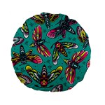 Vintage Colorful Insects seamless Pattern Standard 15  Premium Flano Round Cushions Front