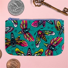 Vintage Colorful Insects Seamless Pattern Large Coin Purse by Amaryn4rt