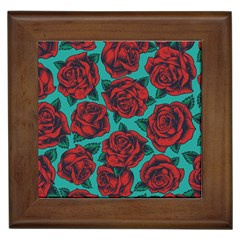 Vintage Floral Colorful Seamless Pattern Framed Tile by Amaryn4rt