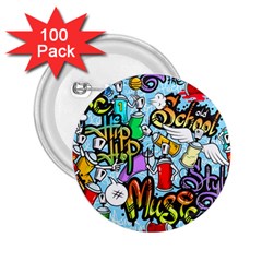 Graffiti Characters Seamless Pattern 2.25  Buttons (100 pack) 