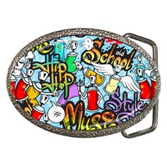 Graffiti Characters Seamless Pattern Belt Buckles