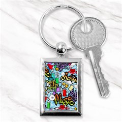 Graffiti Characters Seamless Pattern Key Chain (Rectangle)