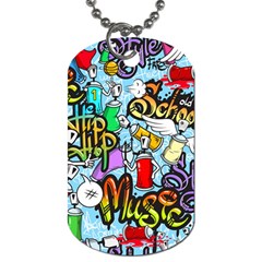 Graffiti Characters Seamless Pattern Dog Tag (One Side)