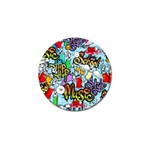 Graffiti Characters Seamless Pattern Golf Ball Marker Front