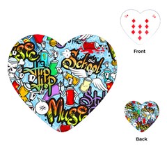 Graffiti Characters Seamless Pattern Playing Cards Single Design (Heart)