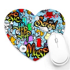 Graffiti Characters Seamless Pattern Heart Mousepads