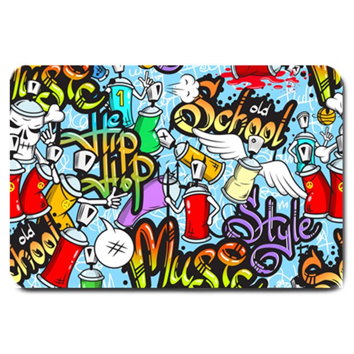 Graffiti Characters Seamless Pattern Large Doormat 