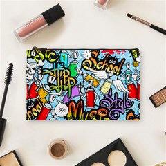 Graffiti Characters Seamless Pattern Cosmetic Bag (Medium)