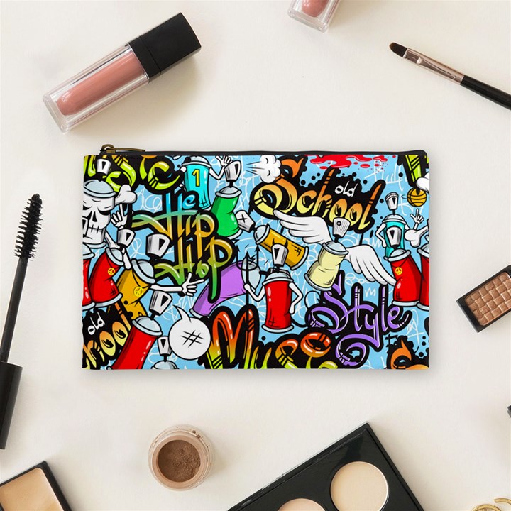 Graffiti Characters Seamless Pattern Cosmetic Bag (Medium)