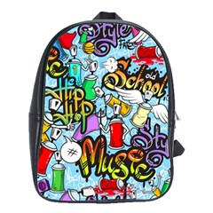 Graffiti Characters Seamless Pattern School Bag (Large)