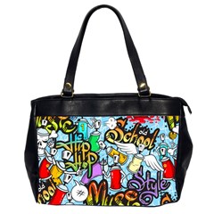 Graffiti Characters Seamless Pattern Oversize Office Handbag (2 Sides)