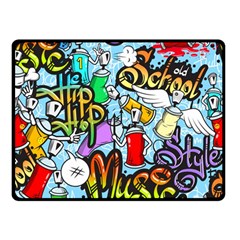 Graffiti Characters Seamless Pattern Fleece Blanket (Small)