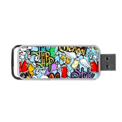 Graffiti Characters Seamless Pattern Portable USB Flash (Two Sides)