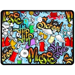 Graffiti Characters Seamless Pattern Double Sided Fleece Blanket (Large) 